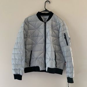 Gray/black Bernardo bomber jacket
